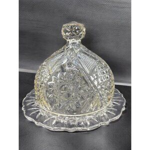 Vintage EAPG Domed Butter Dish 6" Pressed Glass